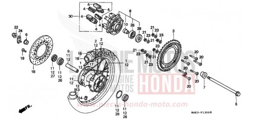 ROUE ARRIERE FX650Y de 2000